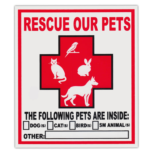 Decal, (2-Pack) Window Decal, Pet Rescue Sticker, 4.5