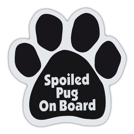 Magnet, Dog Paw, Spoiled Pug On Board, 5.5