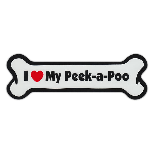 Magnet, Dog Bone, I Love My Peek-a-Poo (Pekingese, Poodle), 7