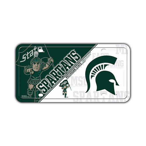 Embossed Aluminum License Plate Cover - Michigan State University Spartans