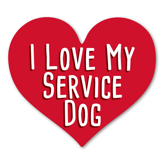 Magnet, Heart Magnet, I Love My Service Dog, 5.25
