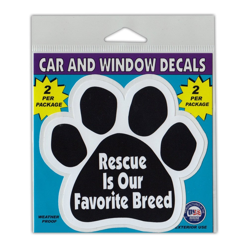 Window Decals (2-Pack) - Rescue is Our Favorite Breed (4.25" x 4")