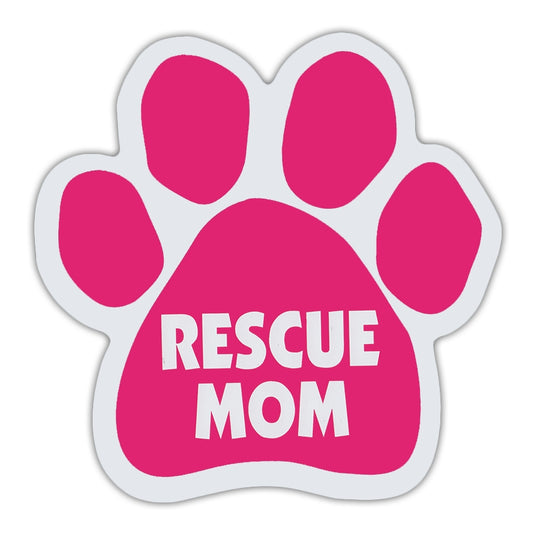 Magnet, Pink Dog/Cat Paw, Rescue Mom, 5.5