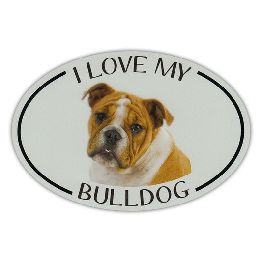 Magnet, Oval, I Love My Bulldog, 6