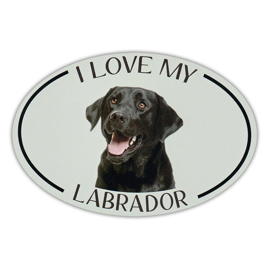 Magnet, Oval, I Love My Labrador (Black Lab), 6