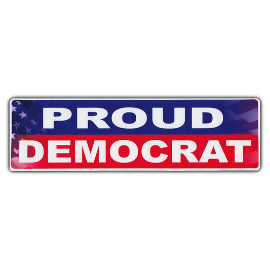 Sticker, Bumper Sticker, Proud Democrat, 10