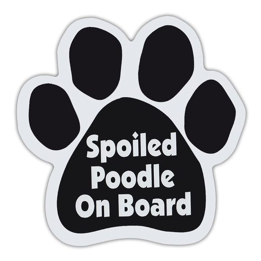 Magnet, Dog Paw, Spoiled Poodle On Board, 5.5