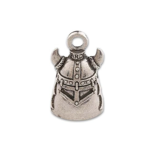 Guardian Bell, Metal, Viking Helmet, Horns, Motorcycle Good Luck Bell, .75