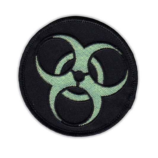 Patch, Embroidered Patch, Bio-Hazard, Zombie Symbol (Black and Green), 3