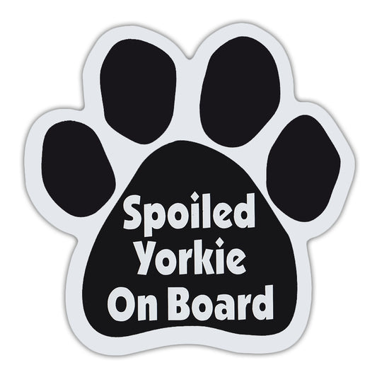 Magnet, Dog Paw, Spoiled Yorkie On Board, 5.5