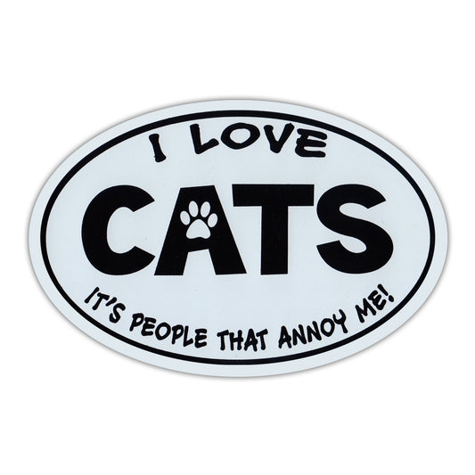 Magnet, Oval, Love Cats, People Annoy Me, 6