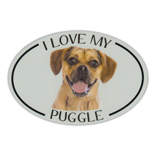 Magnet, Oval, I Love My Puggle, 6