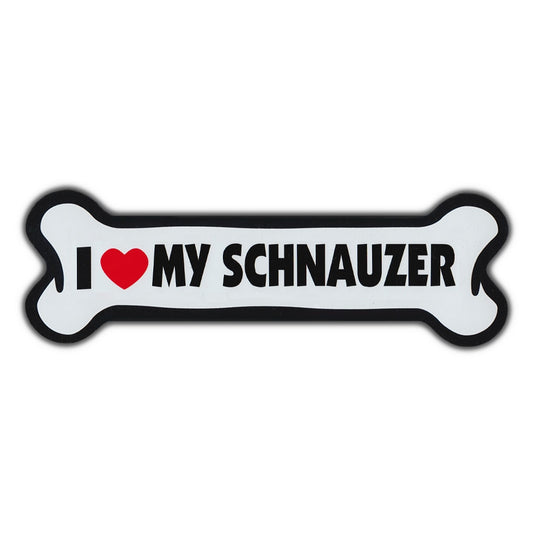Magnet, Giant Size Dog Bone, I Love My Schnauzer, 10