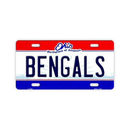 License Plate, Metal Vanity Tag Cover, Cincinnati Bengals, 12