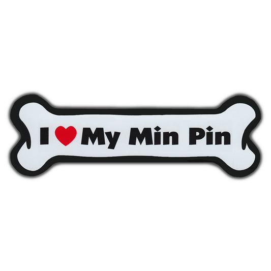 Magnet, Dog Bone, I Love My Min Pin, 7