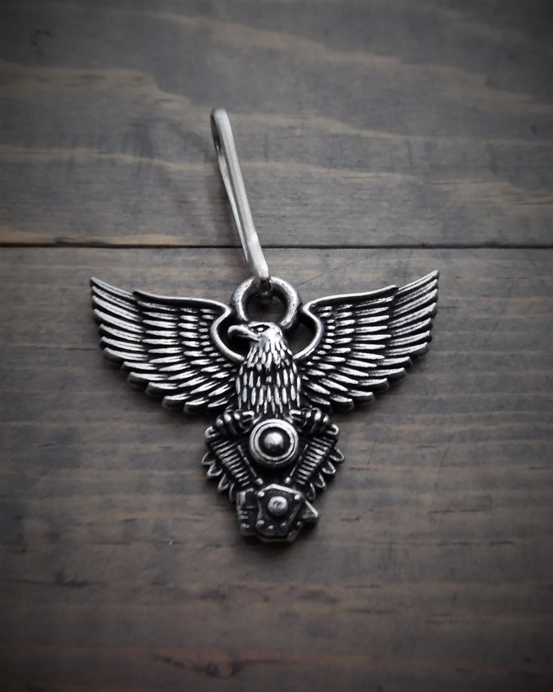 Zipper Pull - Eagle V-Twin Motorcycle Motor (1.5" x 1")