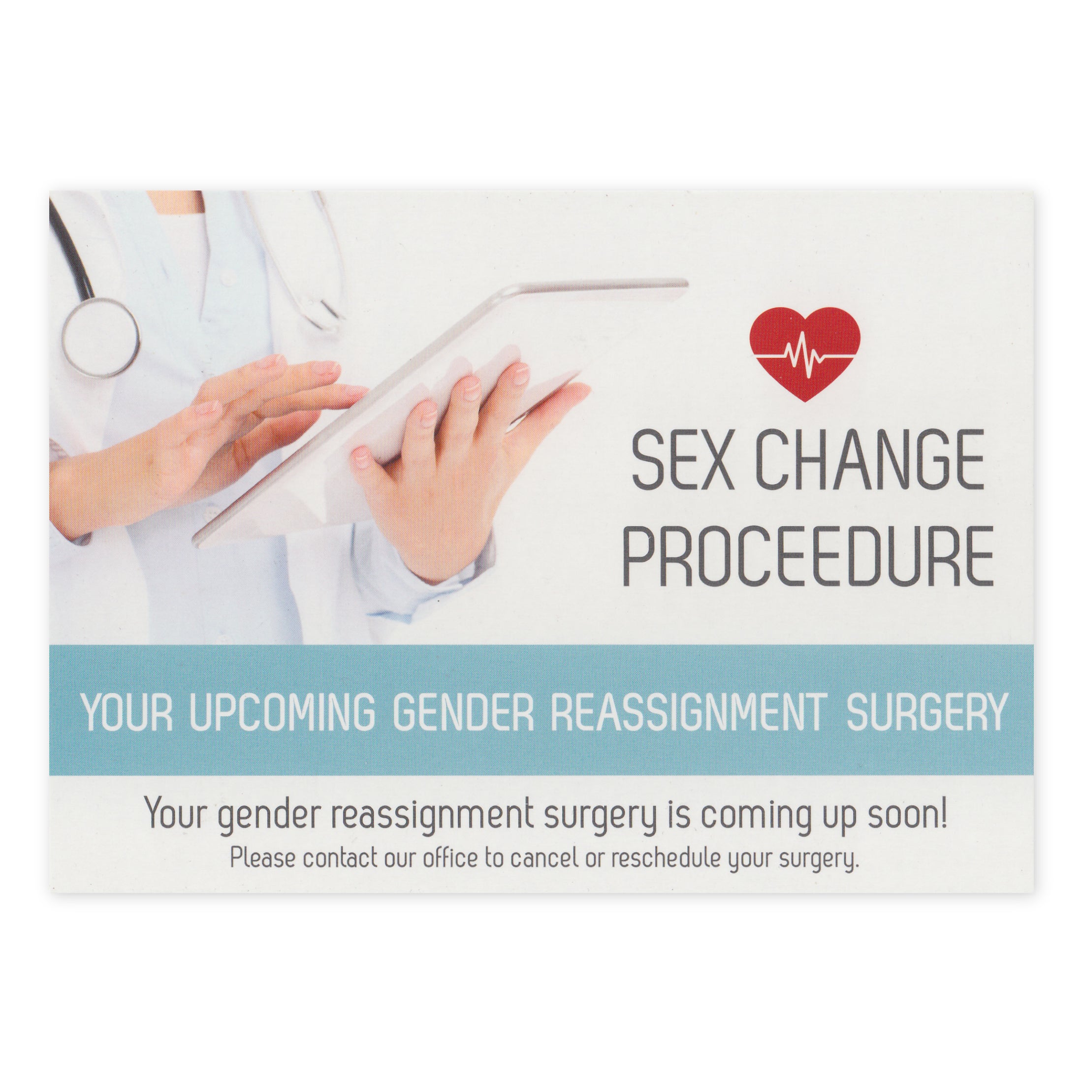 Prank Postcards (25-Pack, Sex Change Procedure)