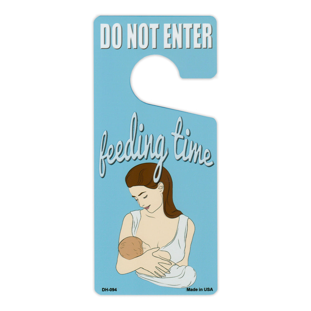 Door Tag Hanger - Do Not Enter, Feeding Time, Blue (4" x 9")