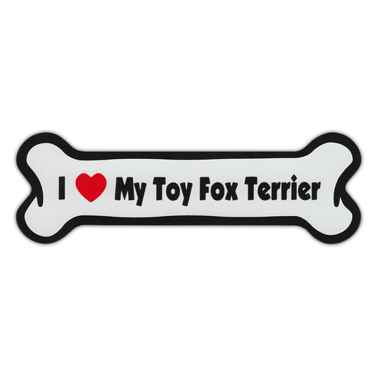 Magnet, Dog Bone, I Love My Toy Fox Terrier, 7