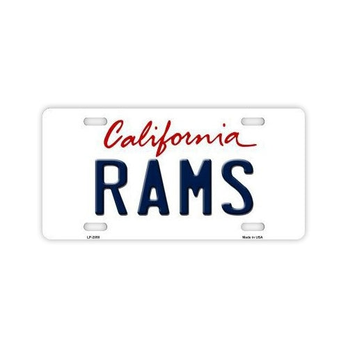 License Plate, Metal Vanity Tag Cover, Los Angeles Rams, 12