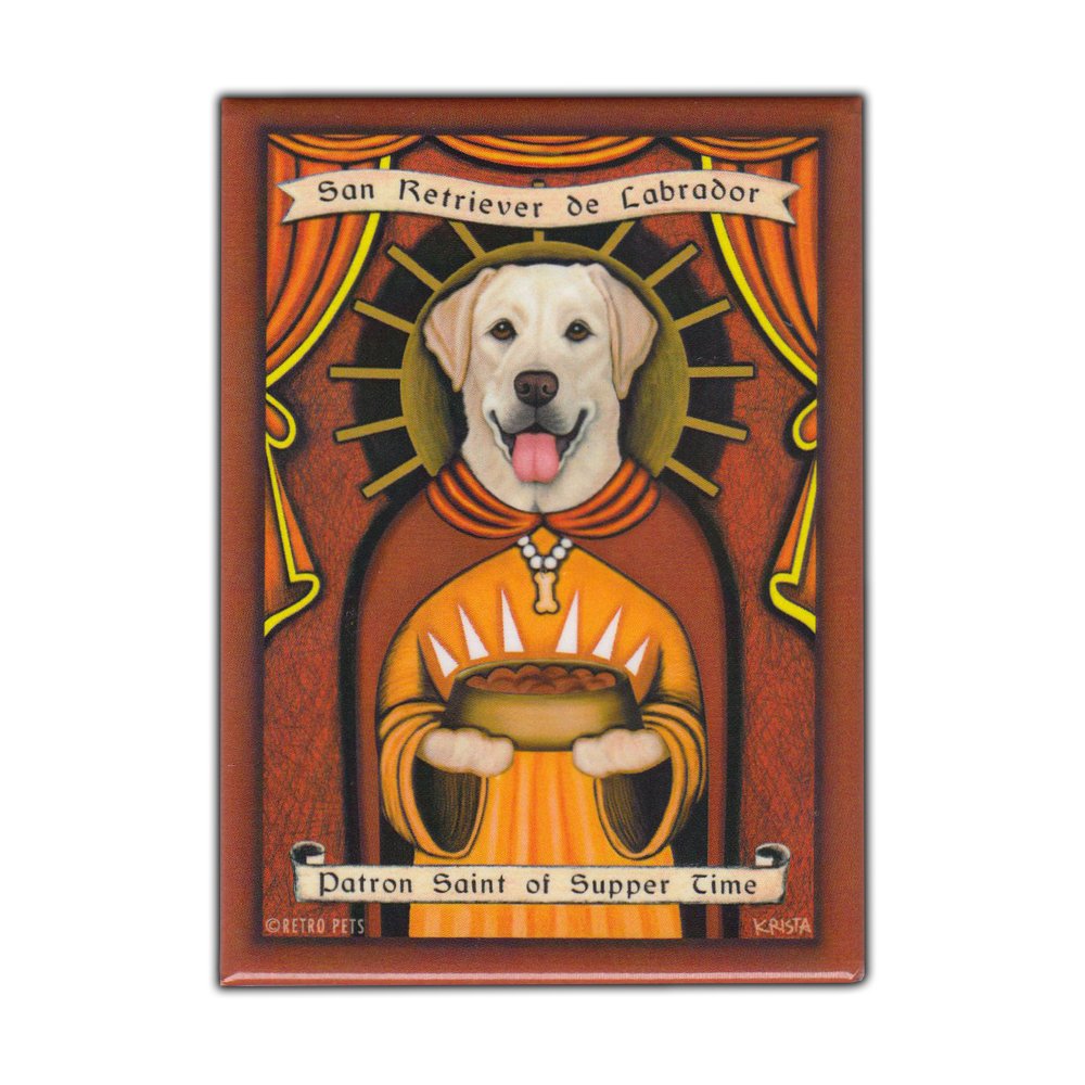 Refrigerator Magnet - Patron Saint Dog Series, Yellow Lab