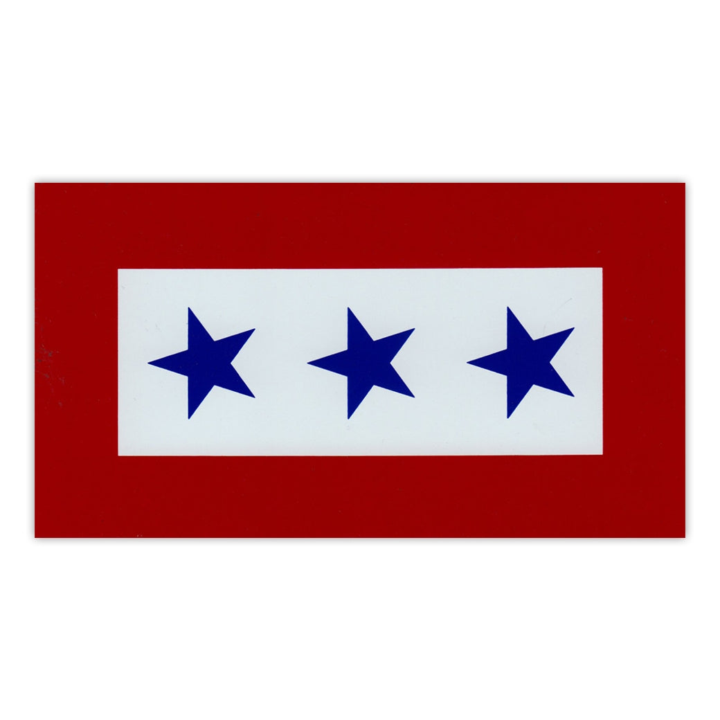 Magnet - Blue Star Service Flag, 3 Star (5.5" x 3")