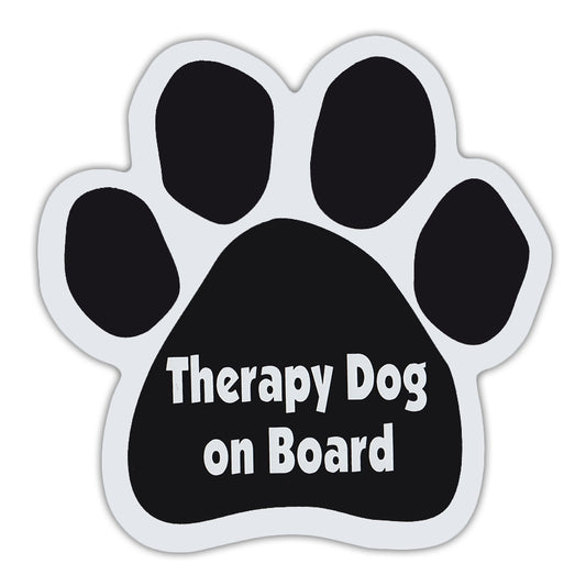 Magnet, Dog Paw, Therapy Dog On Board, 5.5