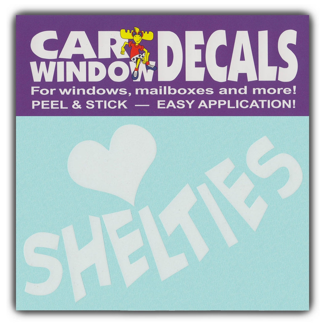 Window Decal - Love Shelties (4.5" Wide)