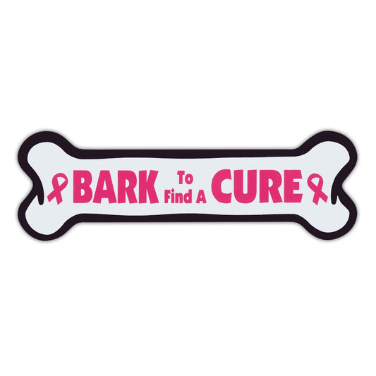 Magnet, Pink Dog Bone Magnet, Bark To Find A Cure, 7