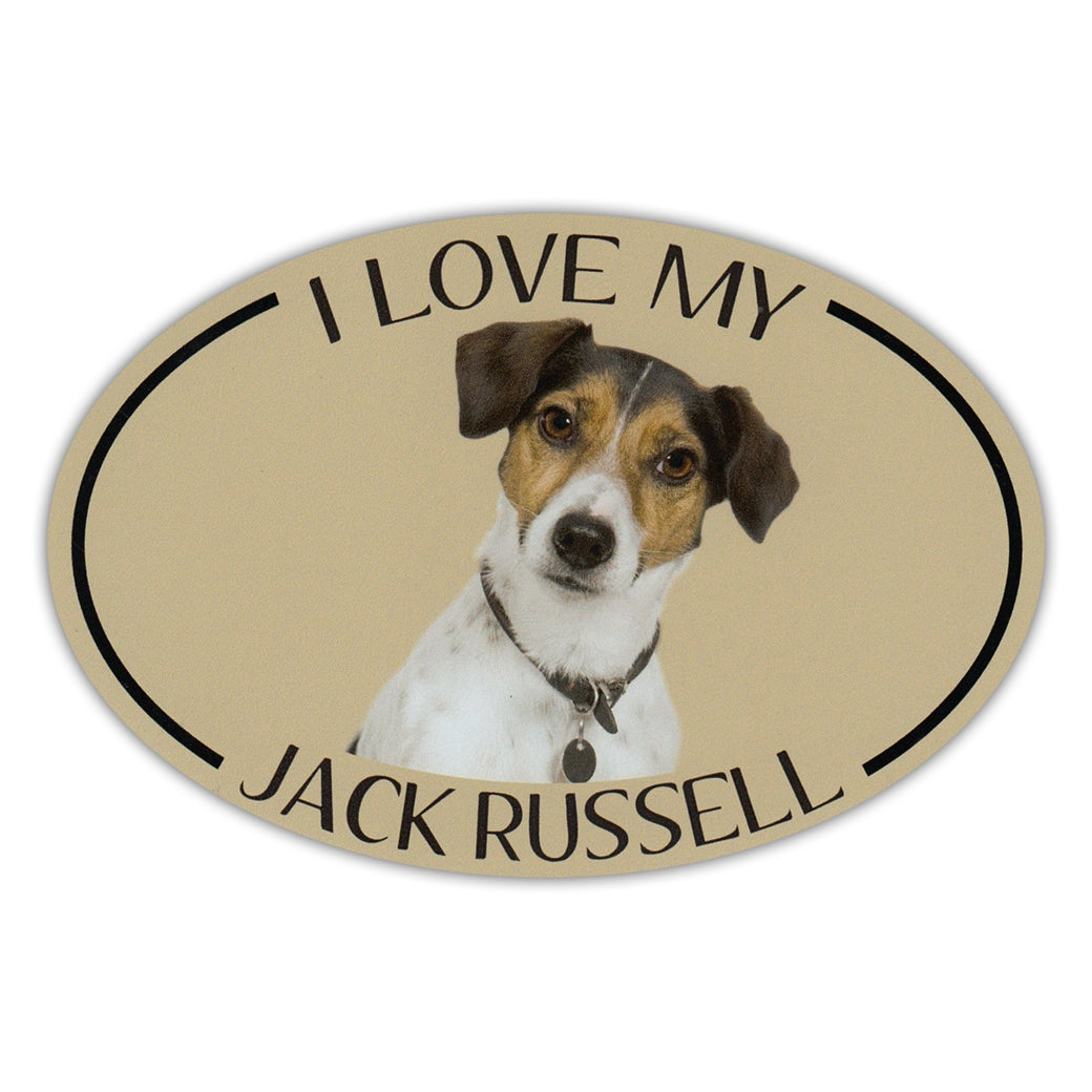 Oval Dog Magnet - I Love My Jack Russell