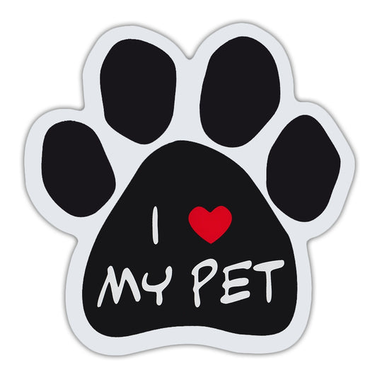 Magnet, Dog/Cat Paw, I Love My Pet, 5.5