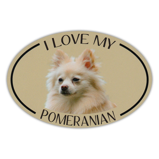 Magnet, Oval, I Love My Pomeranian, 6