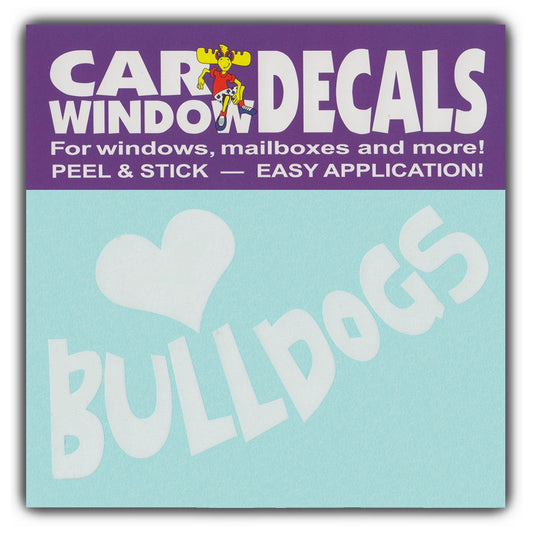 Decal, Window Decal, I Love Bulldogs, 4.5
