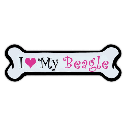 Magnet, Pink Dog Bone Magnet, I Love My Beagle, 7