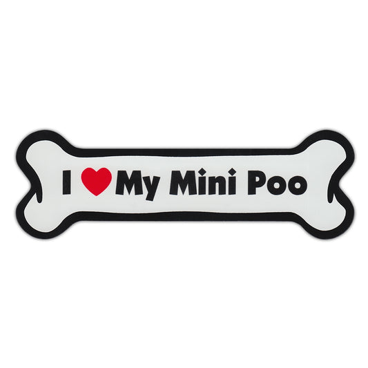 Magnet, Dog Bone, I Love My Mini-Poo (Miniature Poodle), 7