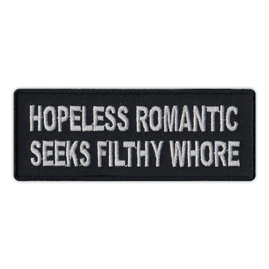 Patch, Embroidered Patch, Hopeless Romantic Seeks Filthy Whore, 4