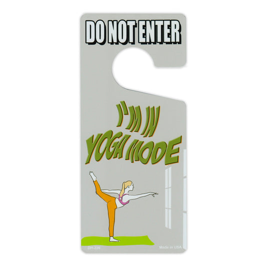 Door Knob Hanger, Metal, Do Not Enter, I'm In Yoga Mode, 4