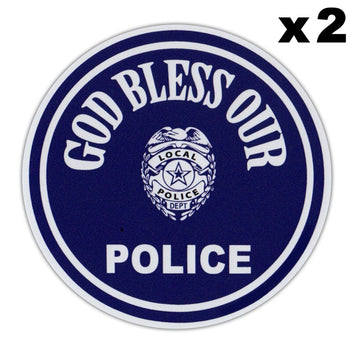 Window Decals, 2-Pack, God Bless Our Police, 4