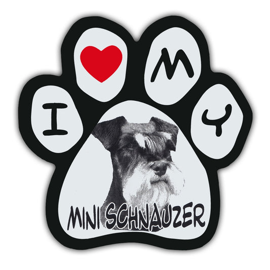 Magnet, Picture Paw, I Love My Mini Schnauzer, 5.5