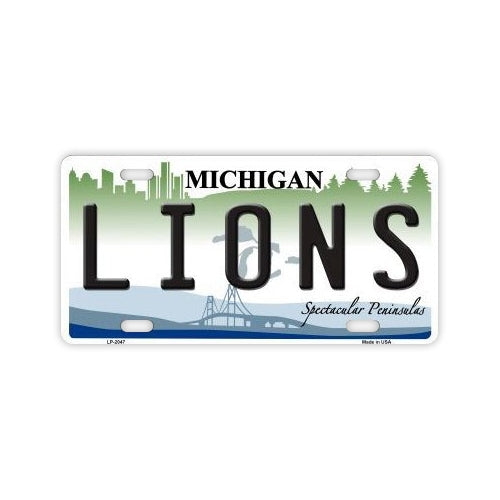 License Plate, Metal Vanity Tag Cover, Detroit Lions, 12