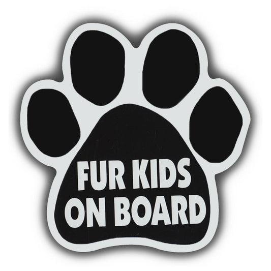 Magnet, Dog Paw, Fur Kids On Board, 5.5