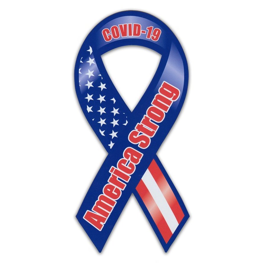 Ribbon Magnet - COVID-19 Coronavirus Support Magnet, America Strong