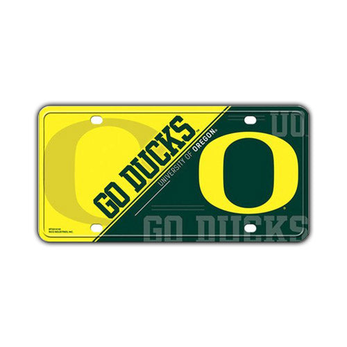 License Plate, Metal Vanity Tag Cover (Embossed), Oregon Ducks, 12