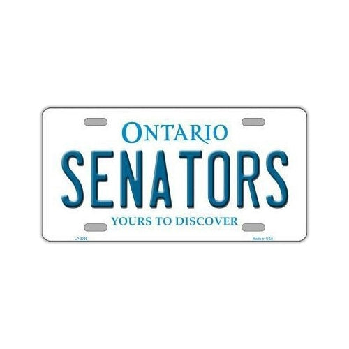 License Plate, Metal Vanity Tag Cover, Ottawa Senators, 12