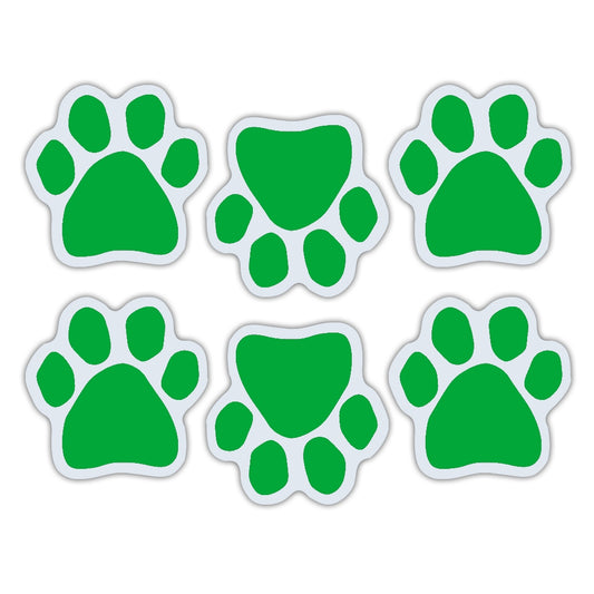 Magnets, Magnet Pack, Set of 6, Green Paw Magnets, 1.75