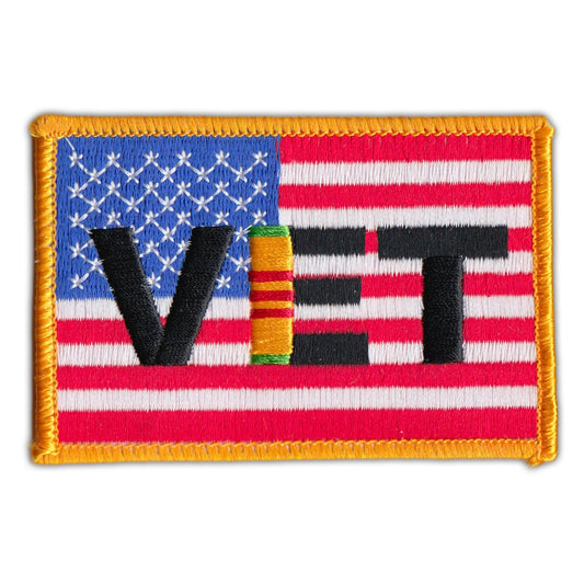 Patch, Embroidered Patch, United States Flag USA (Vietnam Vet Flag), 3.5