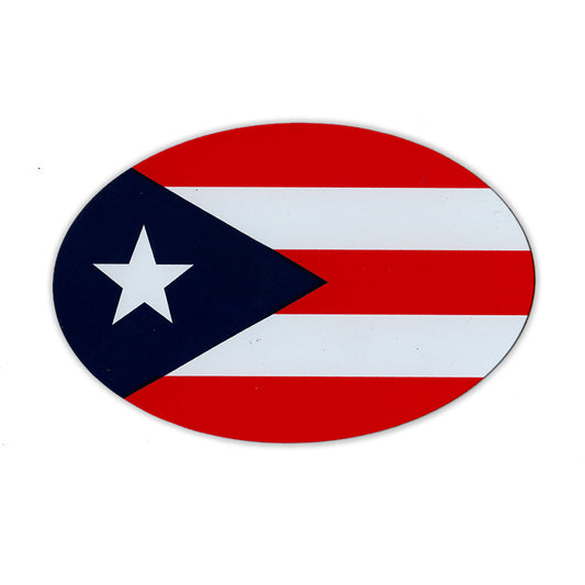 Magnet, Oval, Puerto Rico Flag, 6