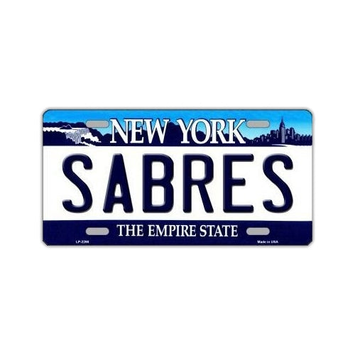 License Plate, Metal Vanity Tag Cover, Buffalo Sabres, 12