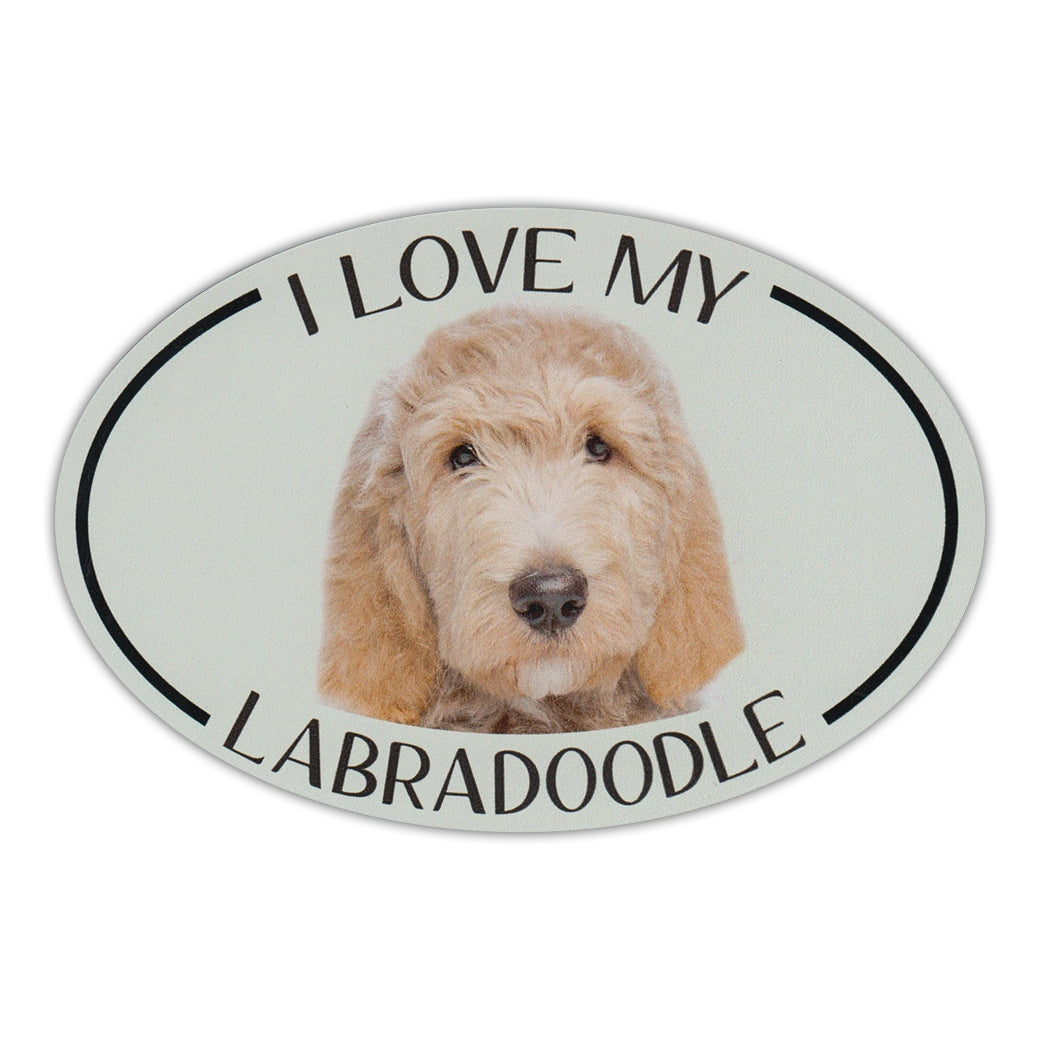 Oval Dog Magnet - I Love My Labradoodle