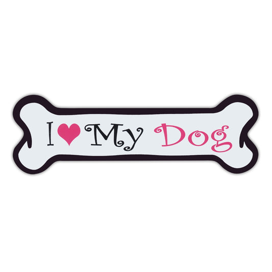 Magnet, Pink Dog Bone Magnet, I Love My Dog, 7